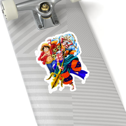 Luffy and Enel Vinyl Sticker – One Piece Showdown