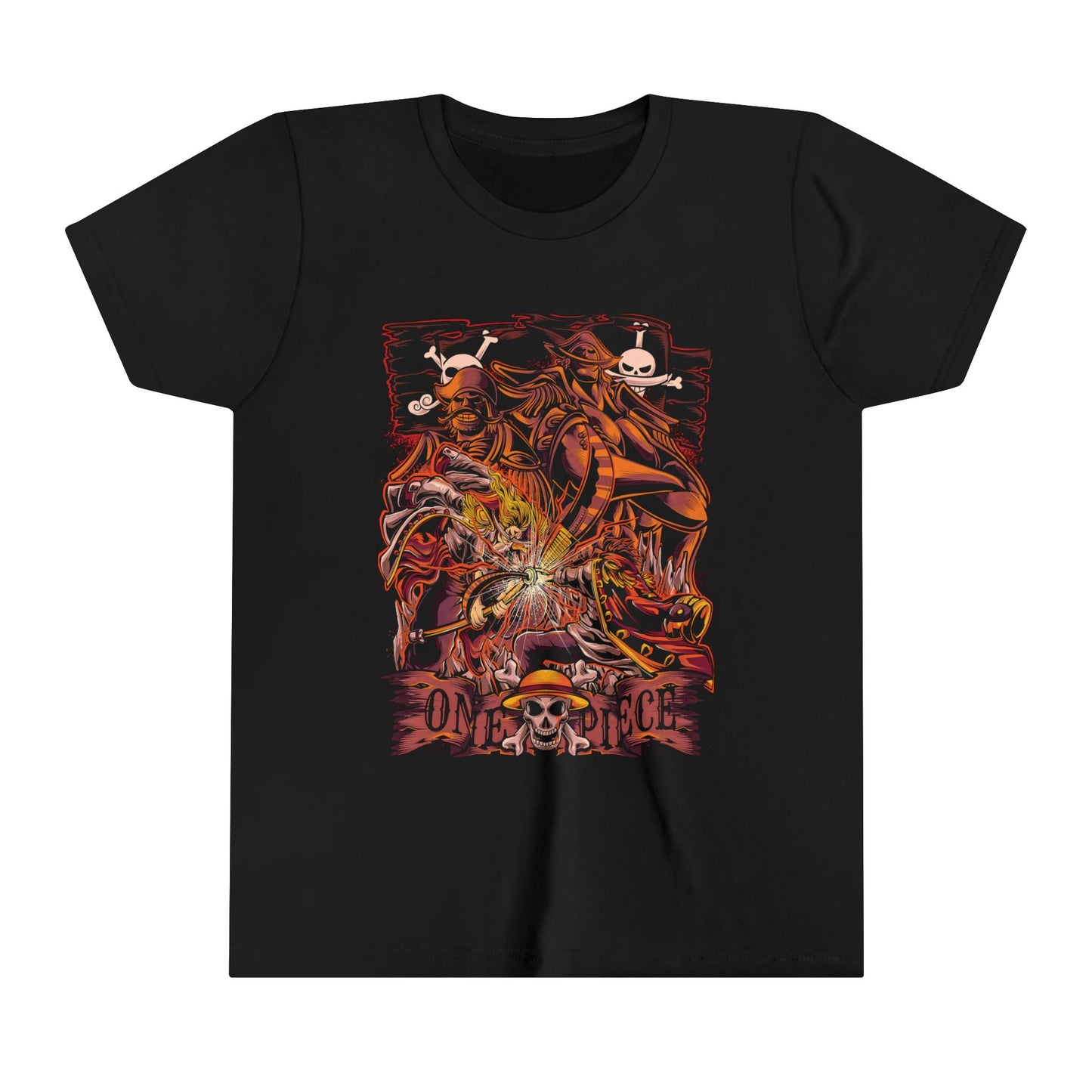 One Piece Gol D. Roger vs Whitebeard Battle Kids Tee – Epic Showdown