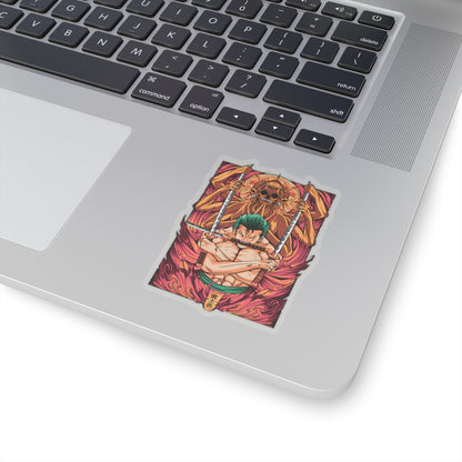 Roronoa Zoro Asura One Piece Kiss-Cut Sticker – Unleashing Three-Sword Style Fury