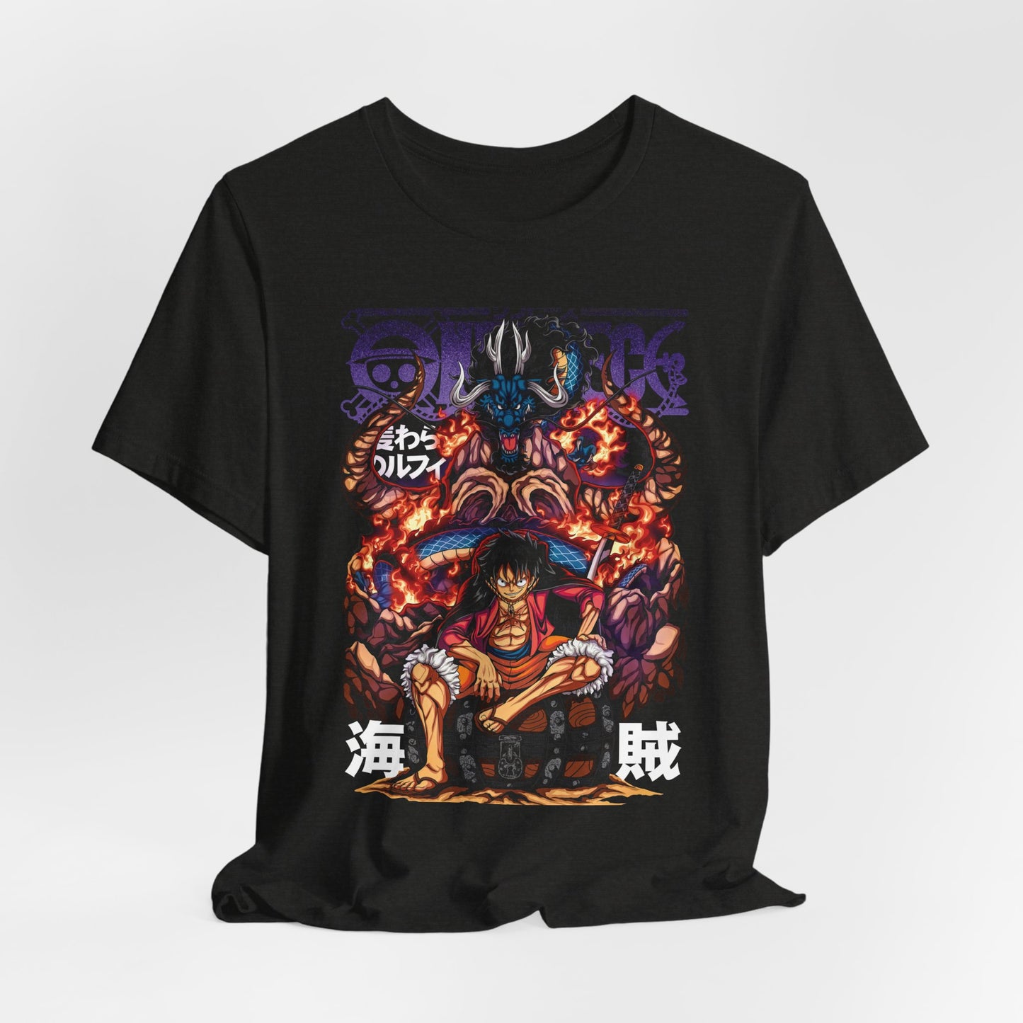 Luffy vs. Kaido Flame Tee – One Piece Wano Arc Graphic T-Shirt