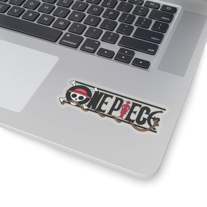 One Piece Logo Kiss-Cut Sticker – Black and Red Pirate Design