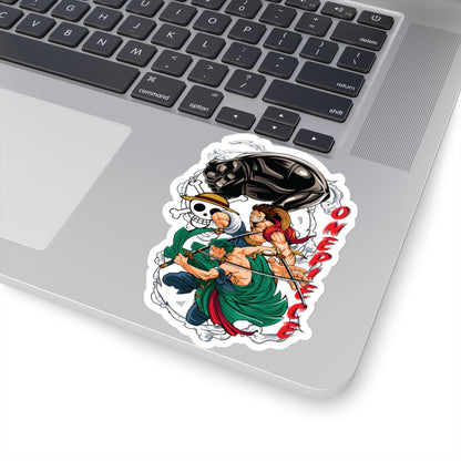 Luffy and Zoro Action Kiss-Cut Sticker – One Piece Dynamic Duo