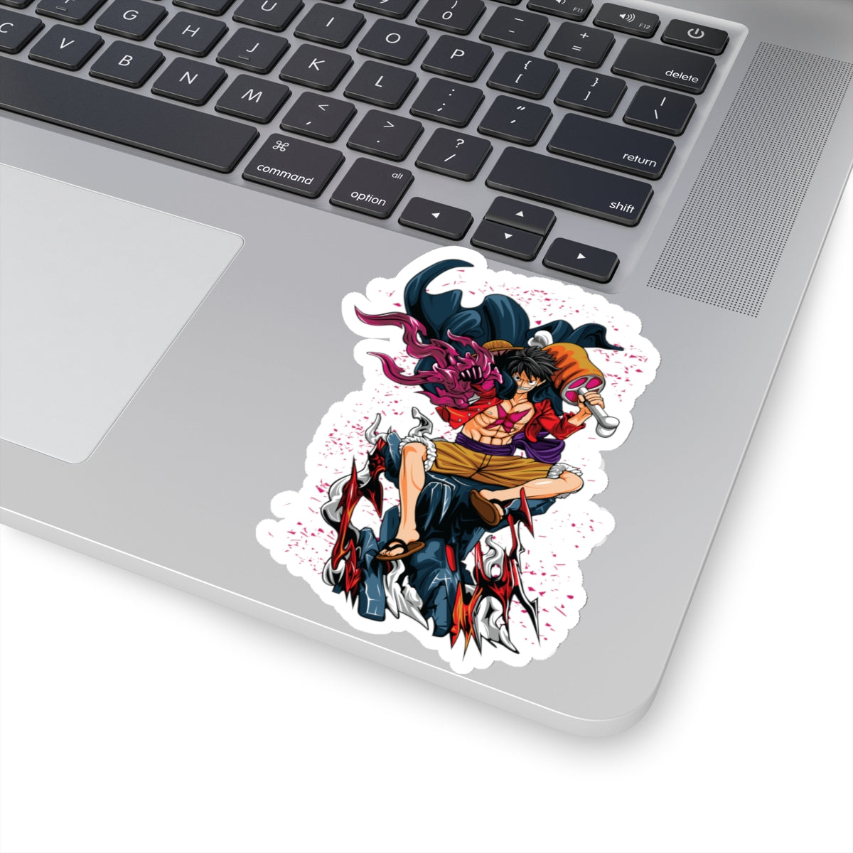 Luffy with Supreme Flame and Mace Kiss-Cut Sticker