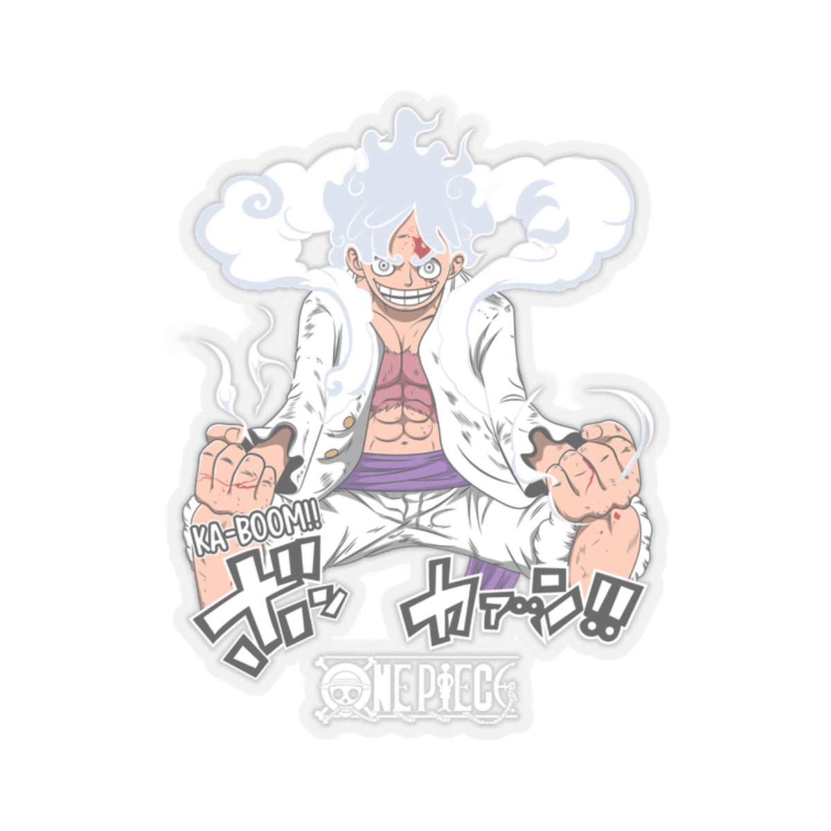 Luffy Gear 5 Ka-Boom Kiss-Cut Sticker – Epic One Piece Moment