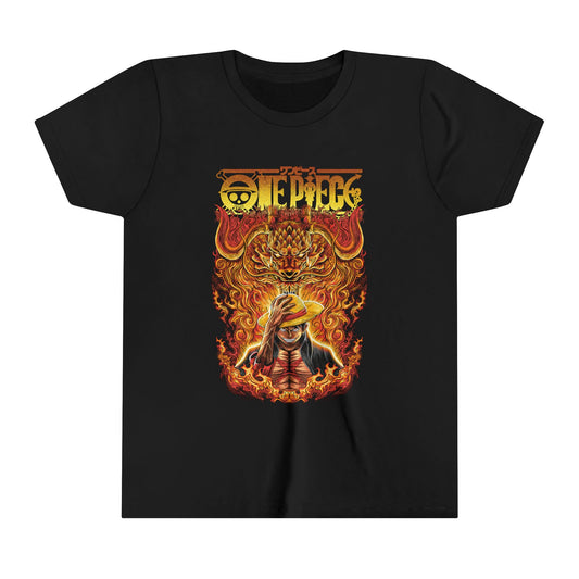 One Piece Luffy Flame Dragon Kids Tee – The Fire of Determination