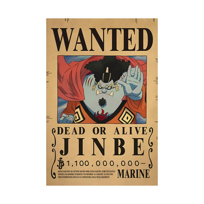 One Piece Jinbe Wanted Poster - Premium Matte Art Print