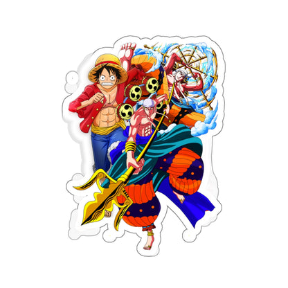 Luffy and Enel Vinyl Sticker – One Piece Showdown