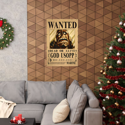 One Piece God Usopp Wanted Poster - Premium Matte Art Print