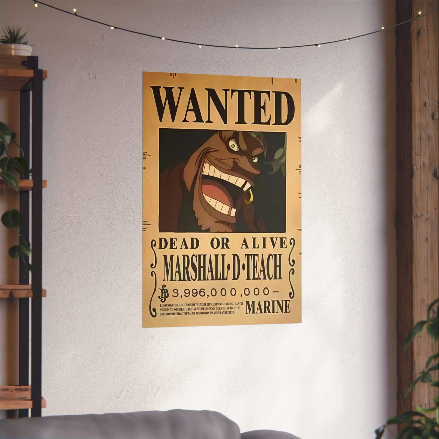 One Piece Marshall D. Teach Wanted Poster - Premium Matte Art Print