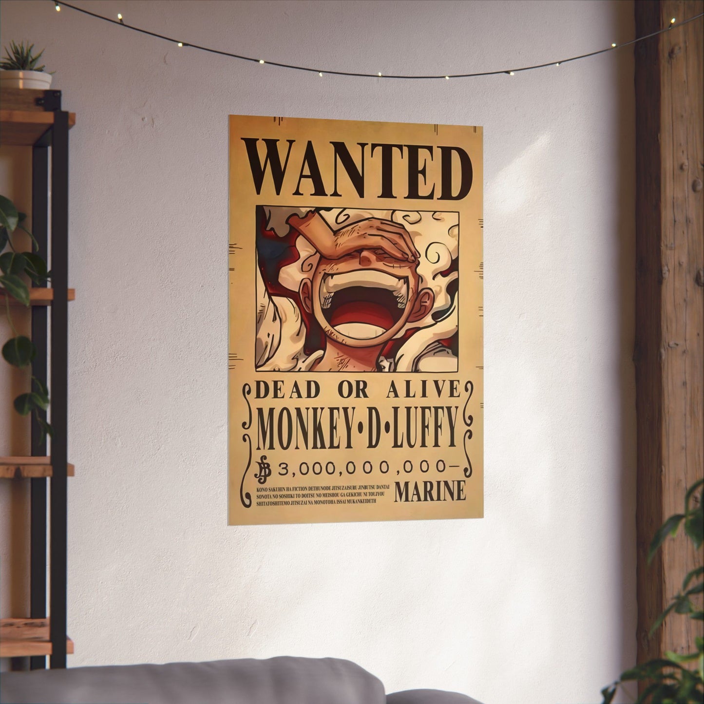 One Piece Monkey D. Luffy Wanted Poster - Premium Matte Art Print