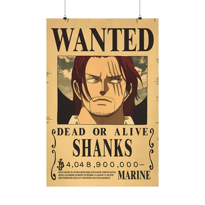 One Piece Shanks Wanted Poster - Premium Matte Art Print