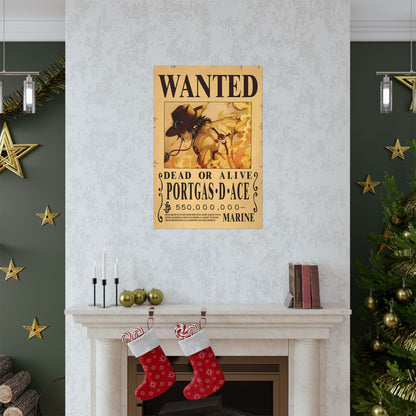 One Piece Portgas D. Ace Wanted Poster - Premium Matte Art Print