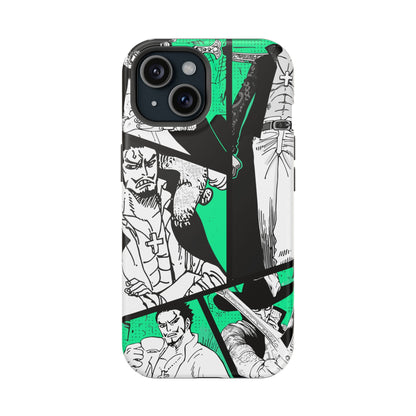 Dracule Mihawk Green Manga Tough Magnetic iPhone Case – Master Swordsman Design