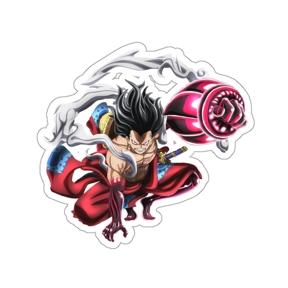 Gear 4 Luffy Kiss-Cut Sticker – Boundman's Dynamic Power