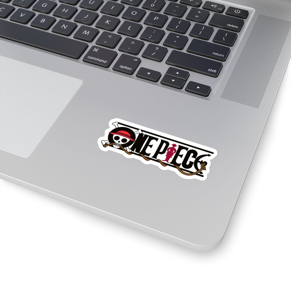 One Piece Logo Kiss-Cut Sticker – Black and Red Pirate Design