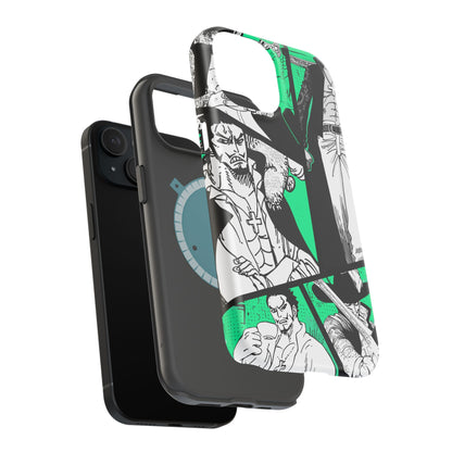 Dracule Mihawk Green Manga Tough Magnetic iPhone Case – Master Swordsman Design