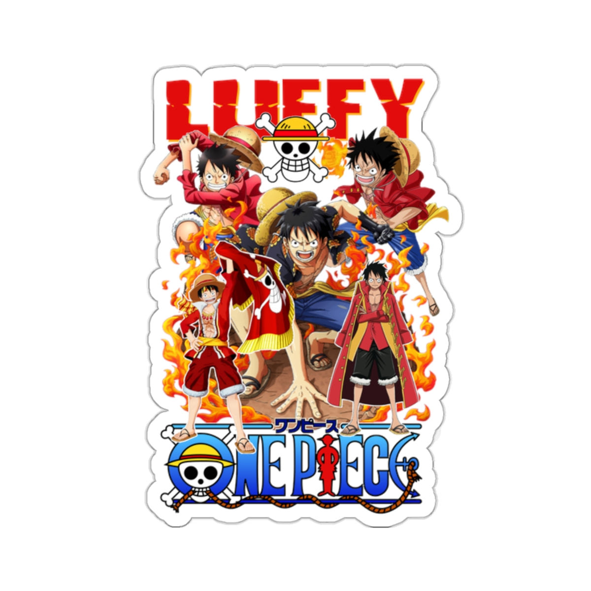 Monkey D. Luffy Evolution Kiss-Cut Sticker – One Piece Collection