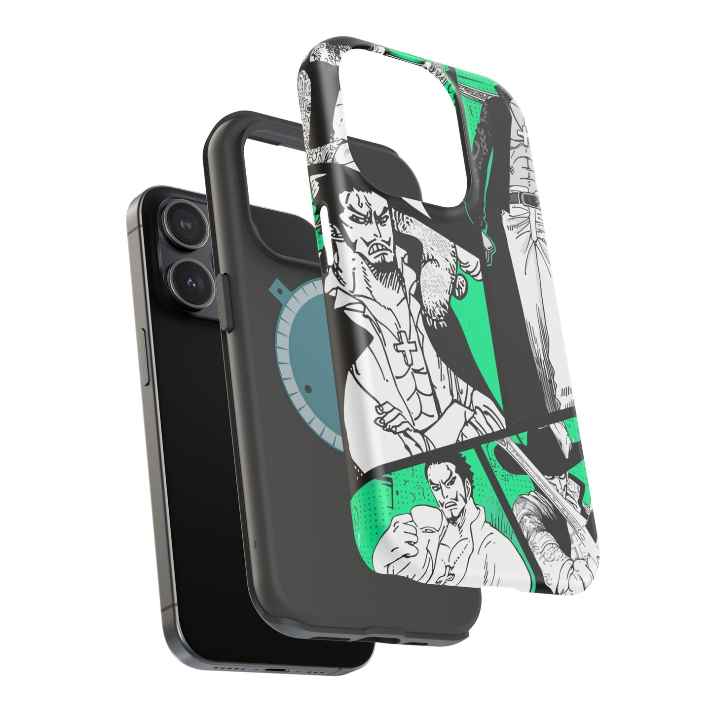 Dracule Mihawk Green Manga Tough Magnetic iPhone Case – Master Swordsman Design