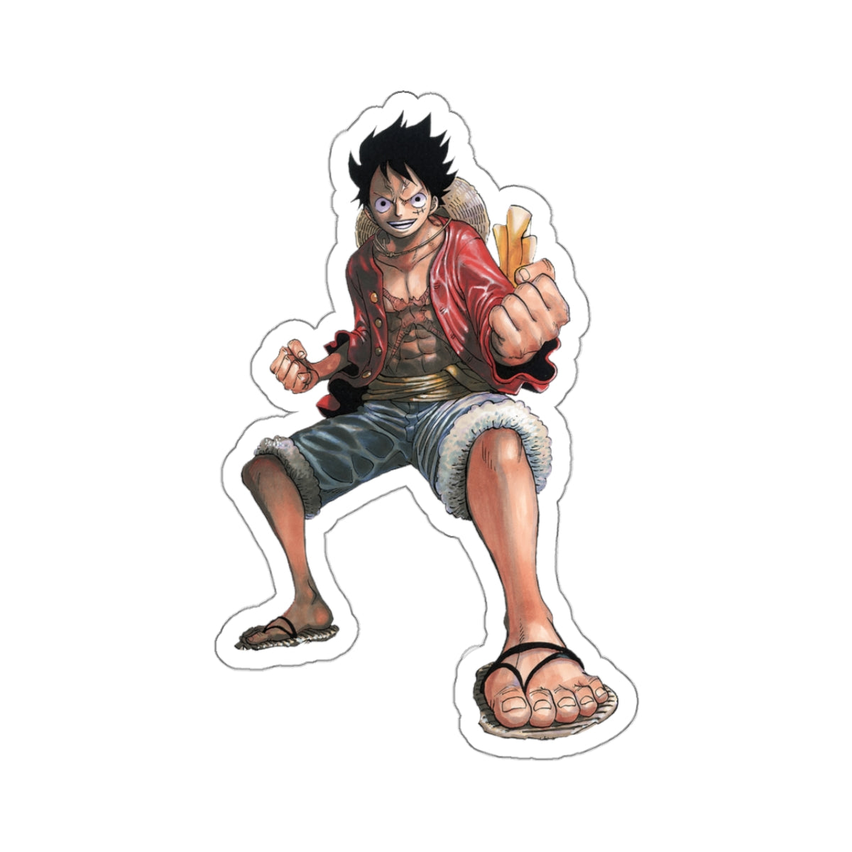 Luffy's Determined Stance Vinyl Sticker – Perfect for One Piece Fans