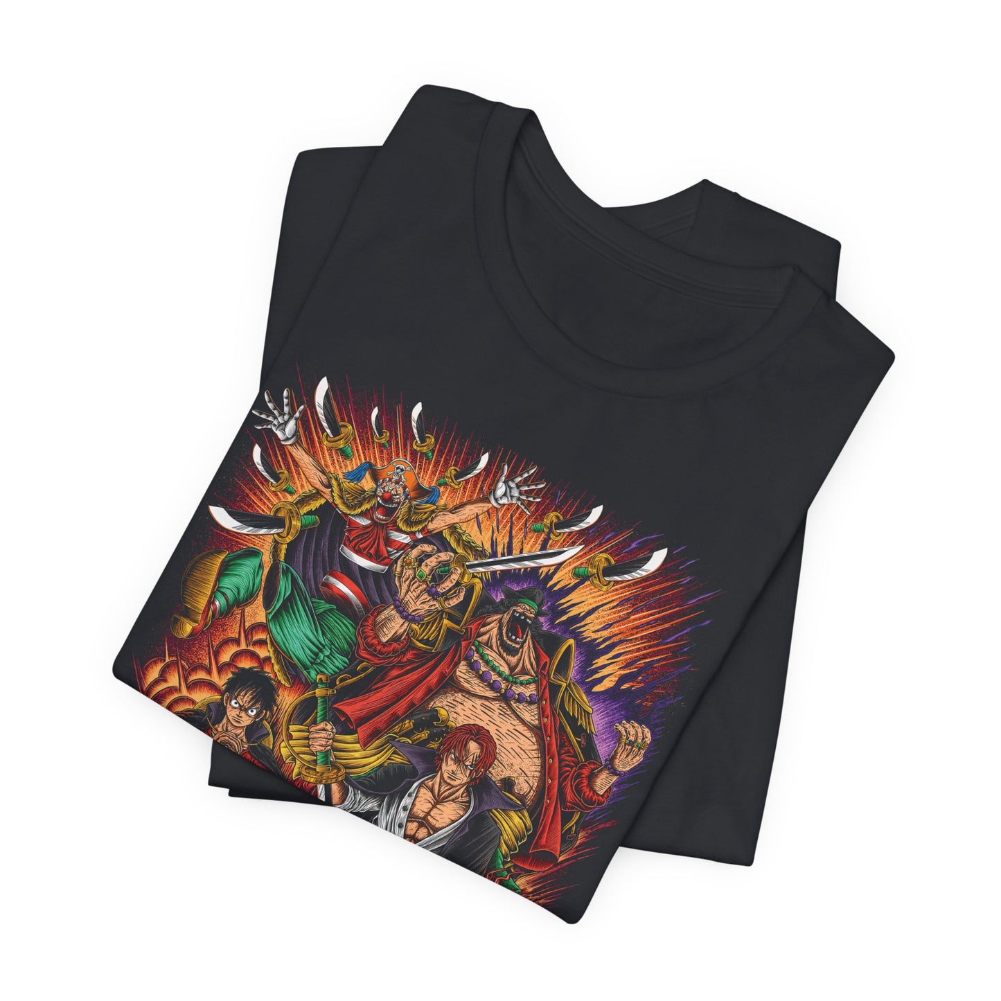 Pirate Kings Clash Tee – One Piece Yonko & Luffy Epic Battle Design