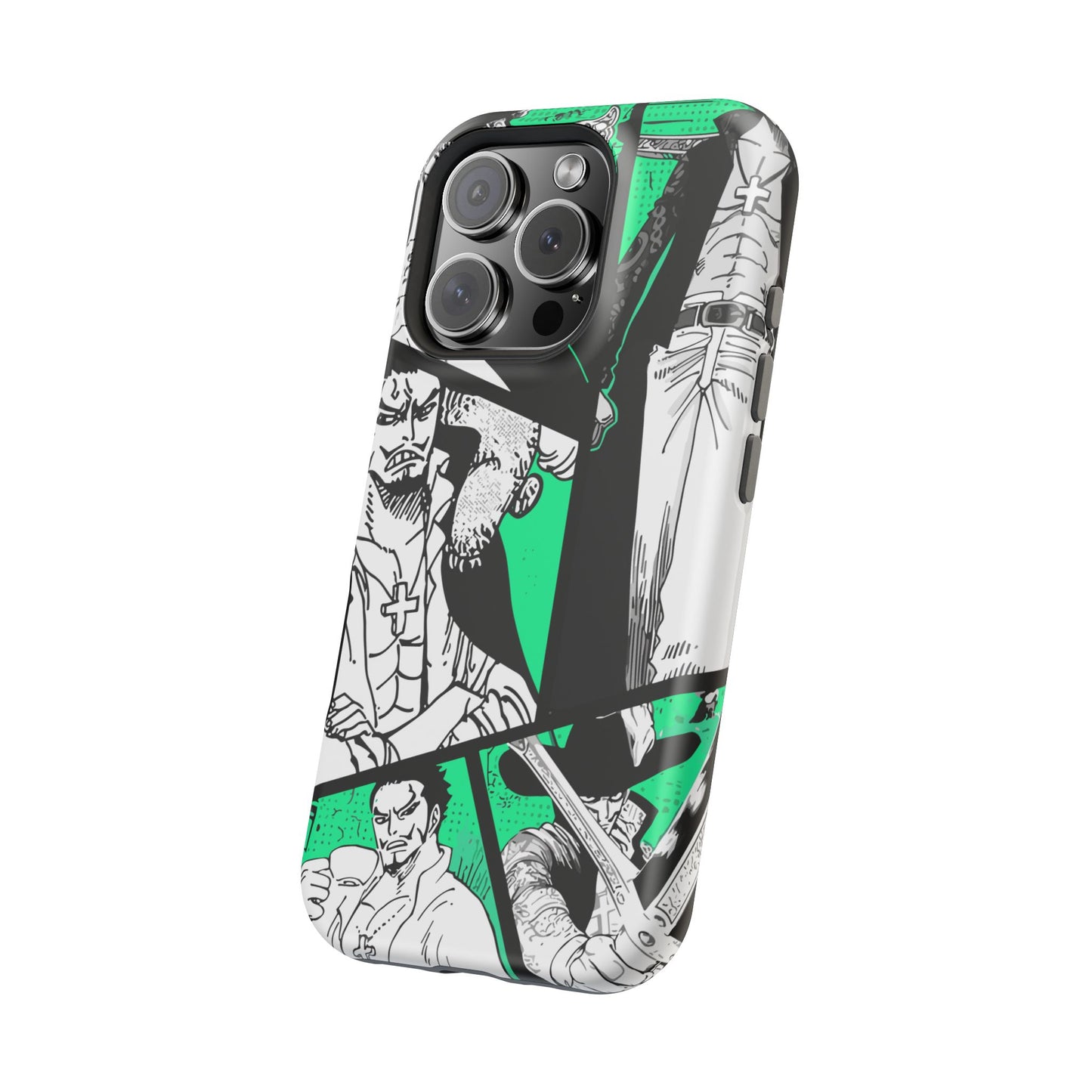 Dracule Mihawk Green Manga Tough Magnetic iPhone Case – Master Swordsman Design