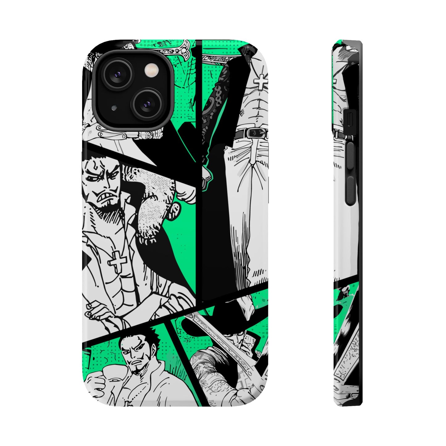 Dracule Mihawk Green Manga Tough Magnetic iPhone Case – Master Swordsman Design