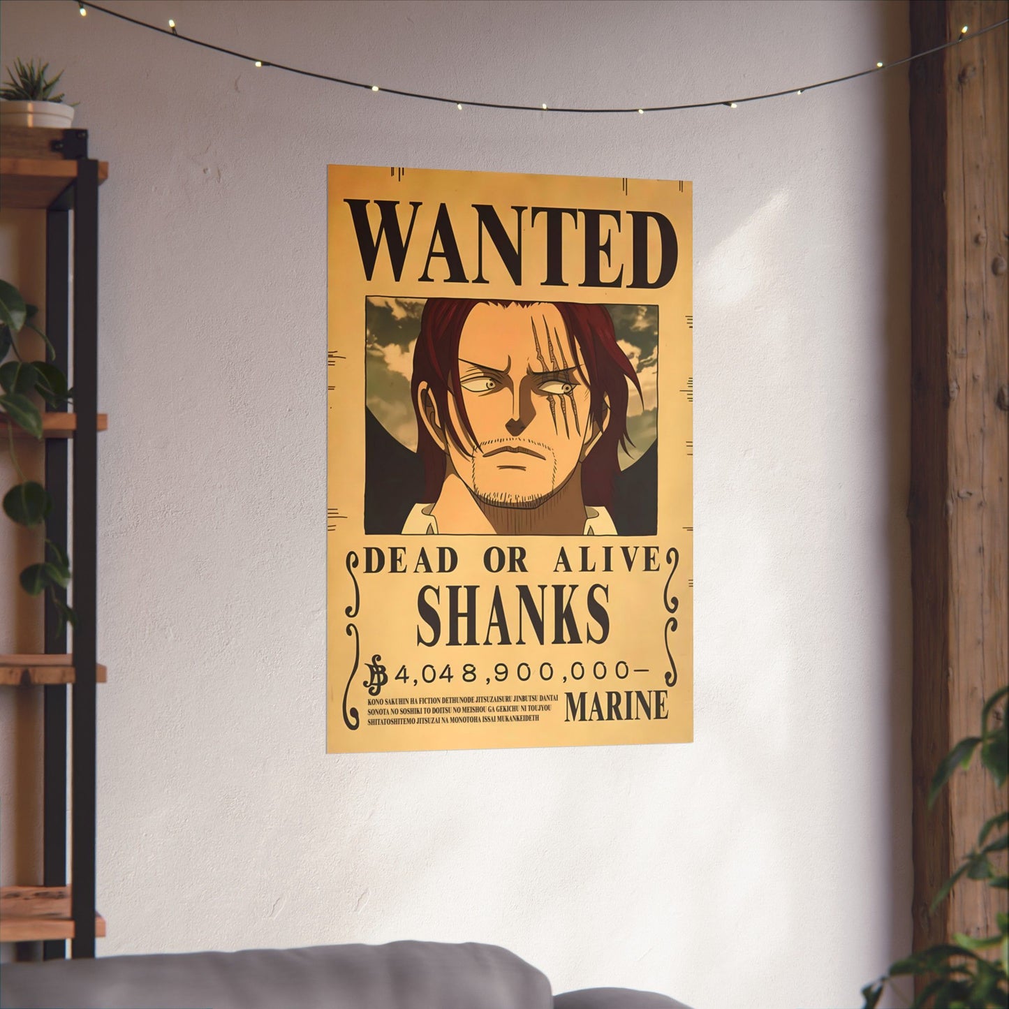 One Piece Shanks Wanted Poster - Premium Matte Art Print