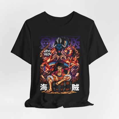 Luffy vs. Kaido Flame Tee – One Piece Wano Arc Graphic T-Shirt