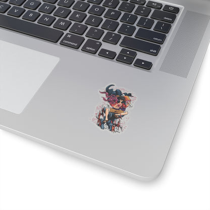 Luffy with Supreme Flame and Mace Kiss-Cut Sticker