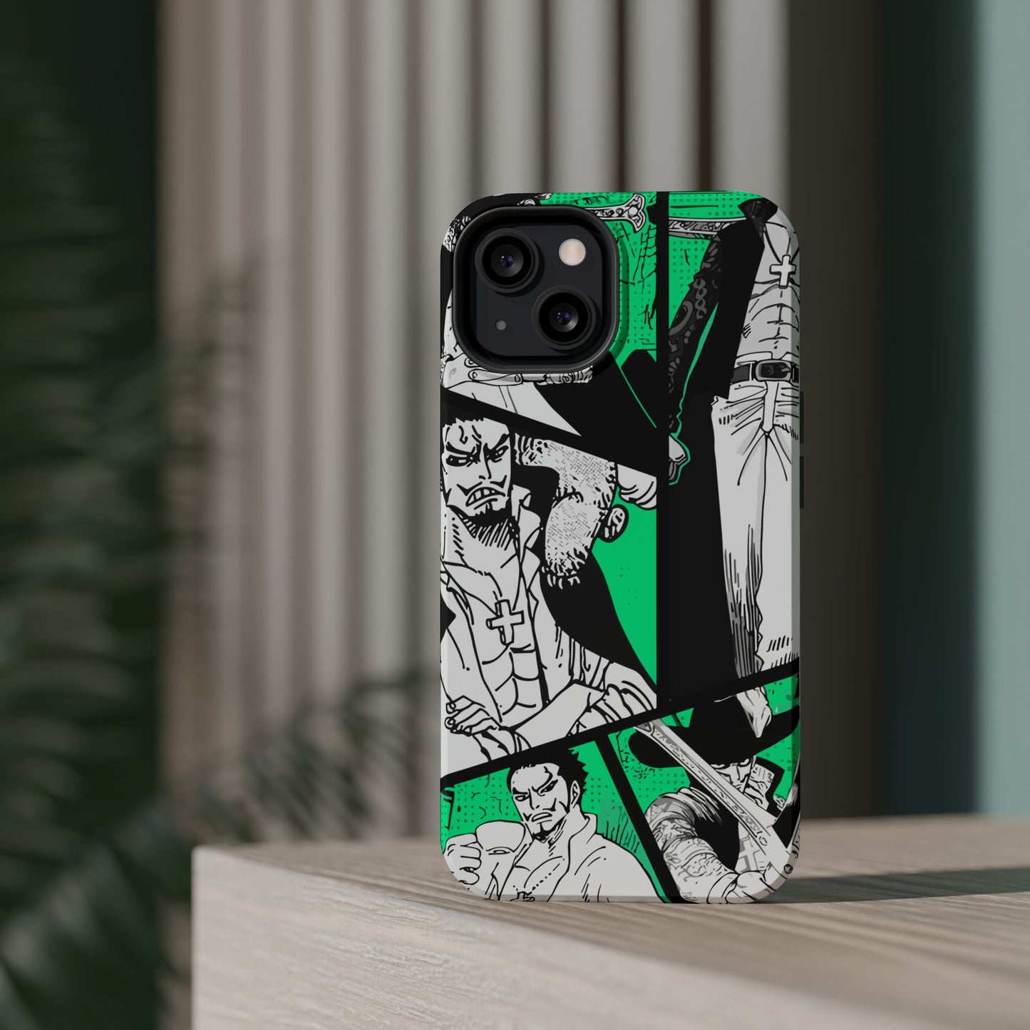 Dracule Mihawk Green Manga Tough Magnetic iPhone Case – Master Swordsman Design