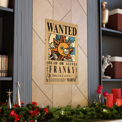 One Piece Franky Wanted Poster - Premium Matte Art Print