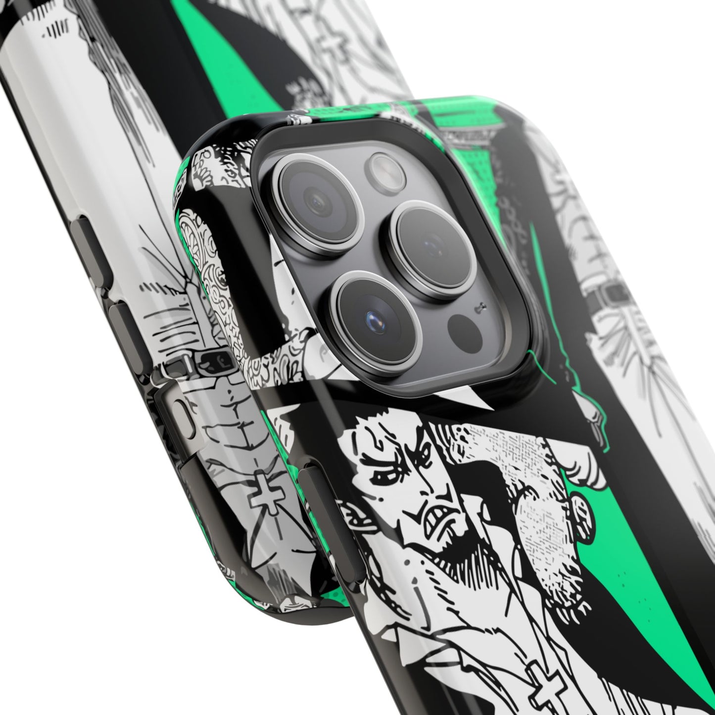 Dracule Mihawk Green Manga Tough Magnetic iPhone Case – Master Swordsman Design