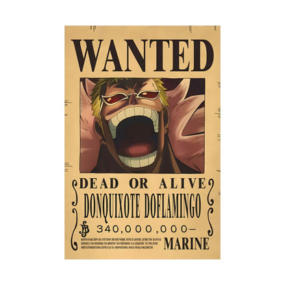 One Piece Donquixote Doflamingo Wanted Poster - Premium Matte Art Print