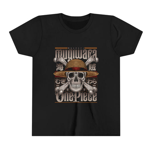 Mugiwara Pirates Skull Kids Tee – Luffy One Piece Skull T-Shirt