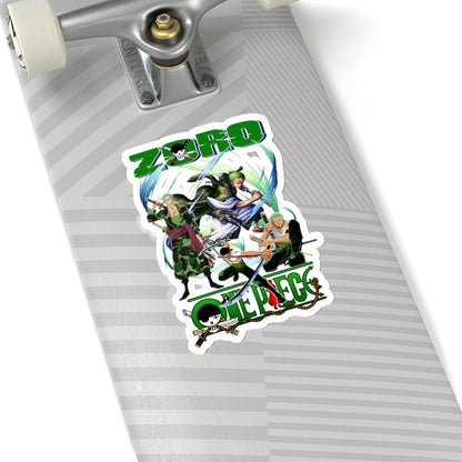 Epic Zoro Collage Sticker – Unite the Power of the Pirate Hunter