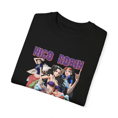 Garment-Dyed Nico Robin T-Shirt – One Piece Archaeologist Elegance