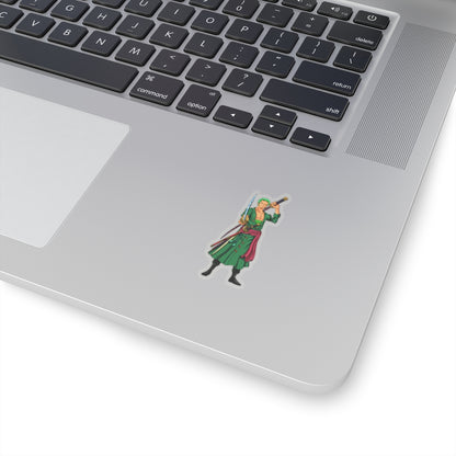 Roronoa Zoro Kiss-Cut Sticker – The Pirate Hunter in Action