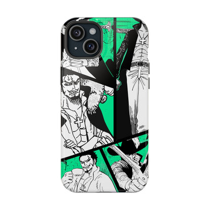 Dracule Mihawk Green Manga Tough Magnetic iPhone Case – Master Swordsman Design