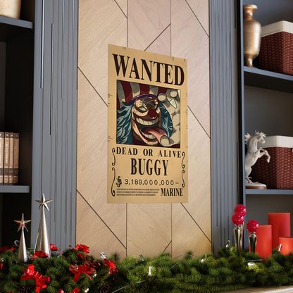 One Piece Buggy the Clown Wanted Poster - Premium Matte Art Print