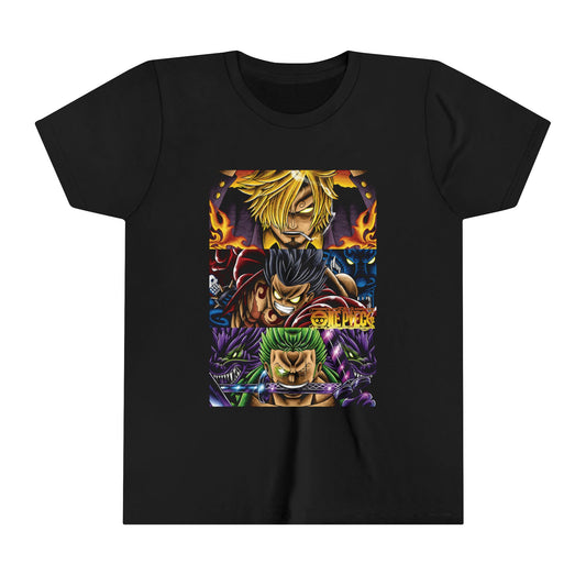 Luffy, Zoro, and Sanji Kids Tee – One Piece Straw Hat Pirates T-Shirt