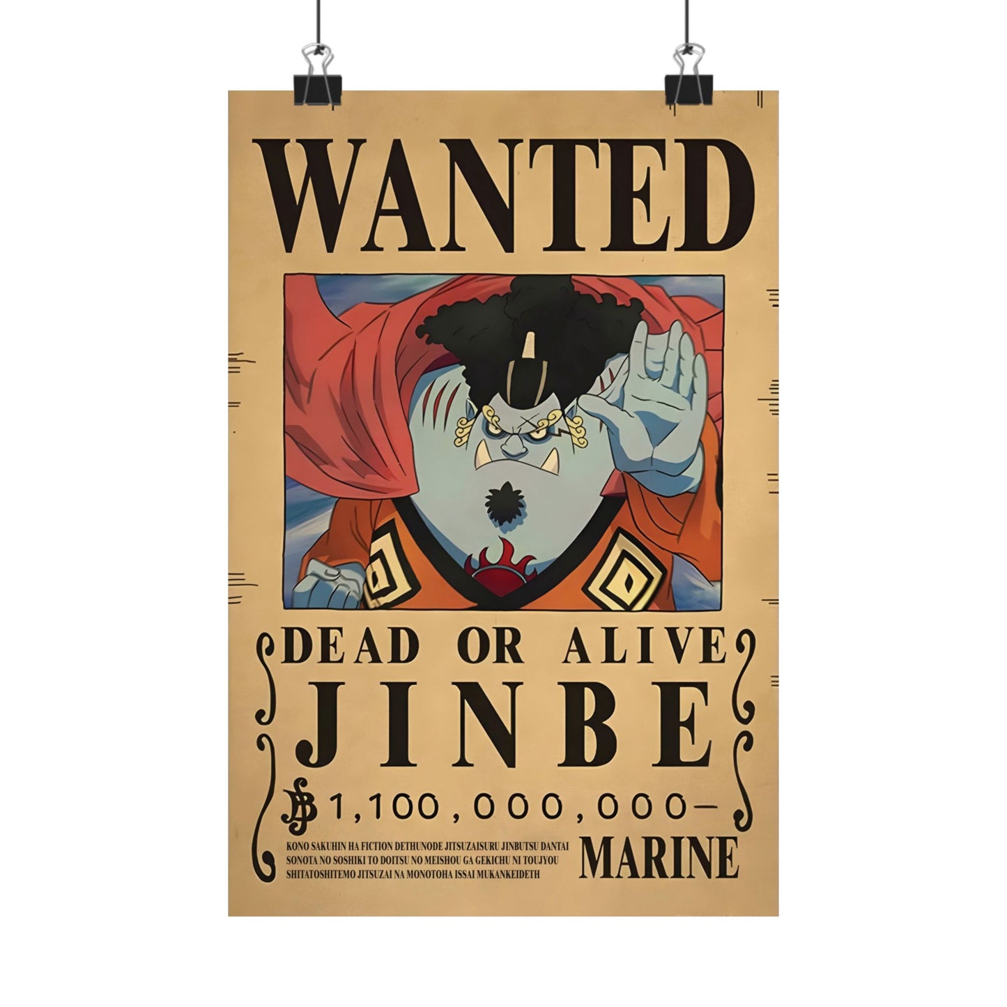 One Piece Jinbe Wanted Poster - Premium Matte Art Print