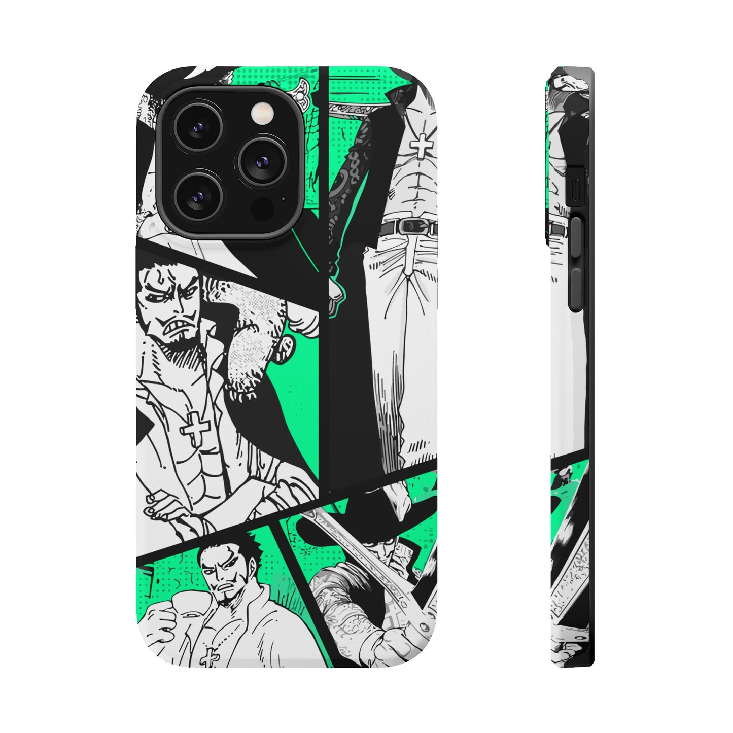 Dracule Mihawk Green Manga Tough Magnetic iPhone Case – Master Swordsman Design