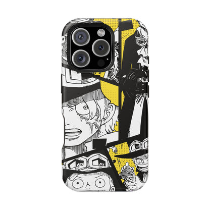 Sabo Yellow Manga Magnetic iPhone Case – Revolutionary Flame Design