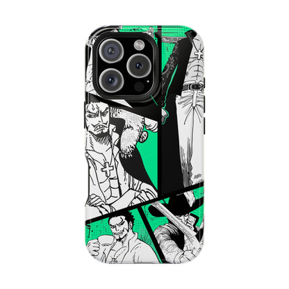 Dracule Mihawk Green Manga Tough Magnetic iPhone Case – Master Swordsman Design