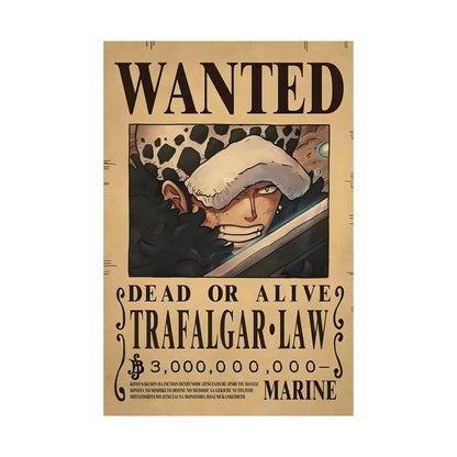 One Piece Trafalgar Law Wanted Poster - Premium Matte Art Print