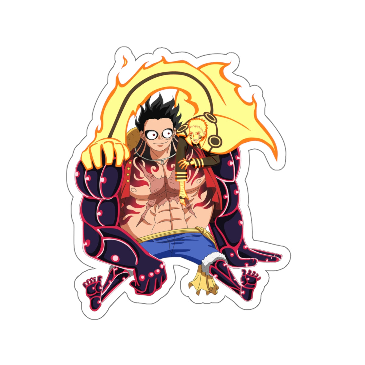 Luffy and Naruto Kiss-Cut Sticker – The Ultimate Anime Crossover