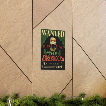 One Piece Brook (The Musician) Wanted Poster - Premium Matte Art Print