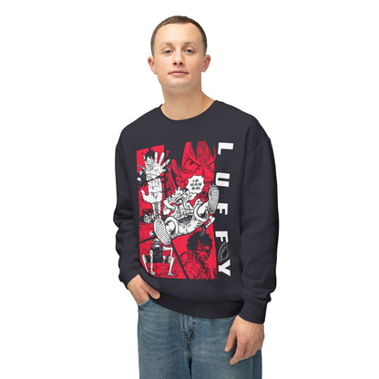 Luffy Crewneck Sweatshirt – Bold Red One Piece Gear