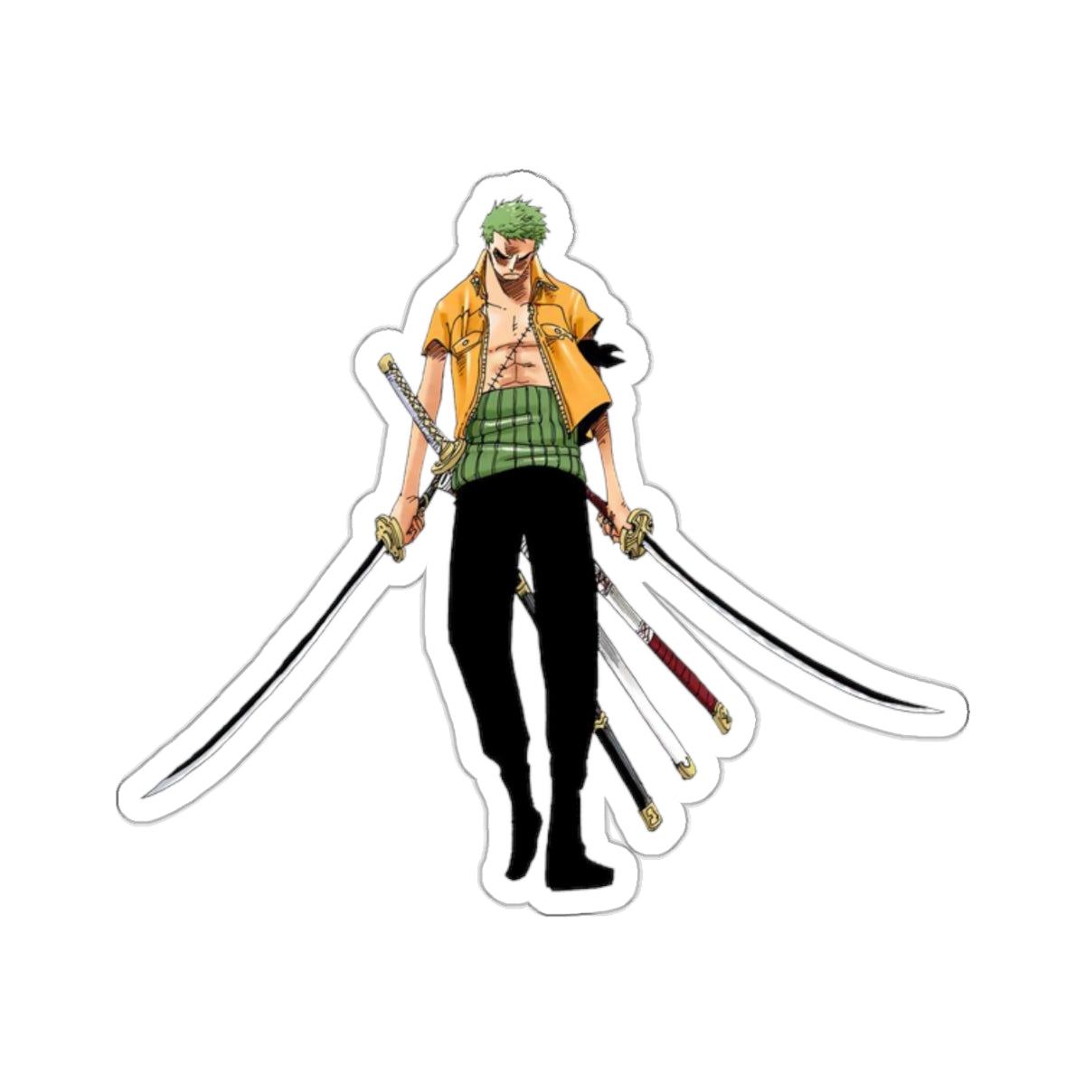 Unleash Zoro’s Three-Sword Style – Vinyl Sticker for True Warriors