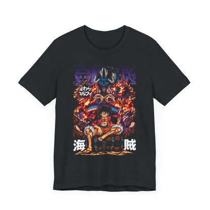 Luffy vs. Kaido Flame Tee – One Piece Wano Arc Graphic T-Shirt